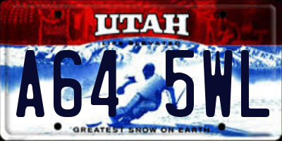 UT license plate A645WL