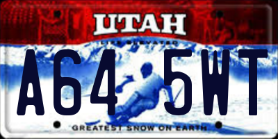 UT license plate A645WT