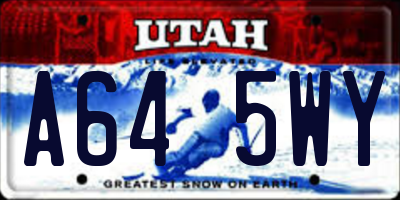 UT license plate A645WY