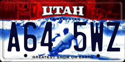 UT license plate A645WZ