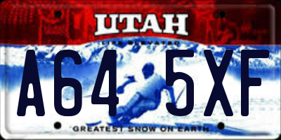 UT license plate A645XF