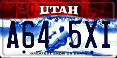 UT license plate A645XI
