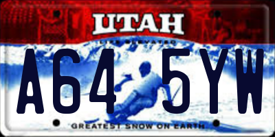UT license plate A645YW