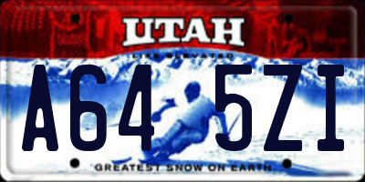 UT license plate A645ZI