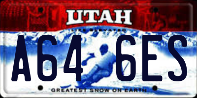 UT license plate A646ES
