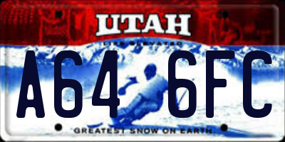 UT license plate A646FC