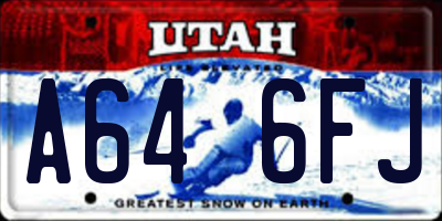 UT license plate A646FJ