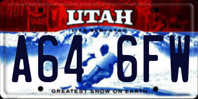 UT license plate A646FW