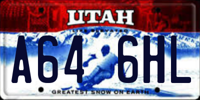 UT license plate A646HL