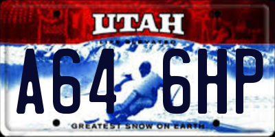 UT license plate A646HP