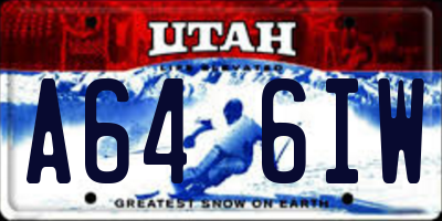 UT license plate A646IW