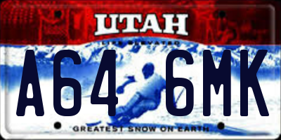 UT license plate A646MK