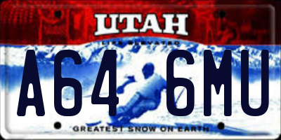 UT license plate A646MU