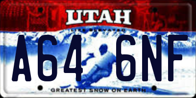 UT license plate A646NF