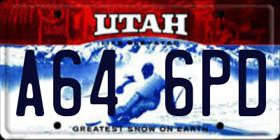 UT license plate A646PD
