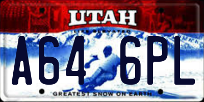 UT license plate A646PL