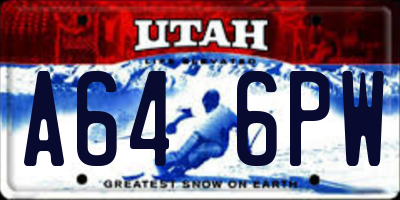 UT license plate A646PW