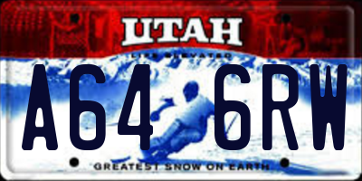 UT license plate A646RW