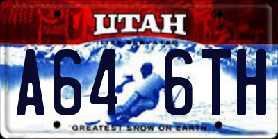 UT license plate A646TH
