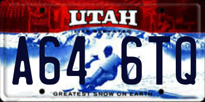 UT license plate A646TQ