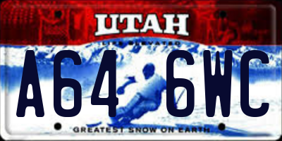UT license plate A646WC