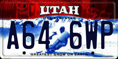 UT license plate A646WP
