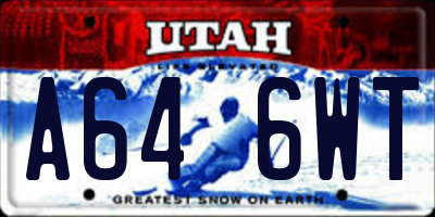 UT license plate A646WT