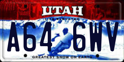 UT license plate A646WV