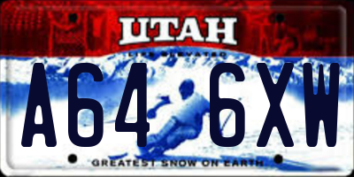 UT license plate A646XW