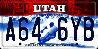 UT license plate A646YB