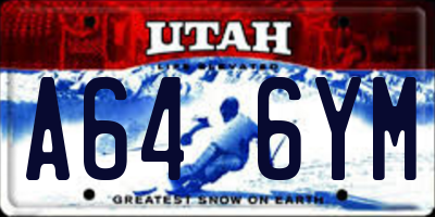 UT license plate A646YM
