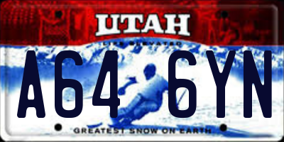 UT license plate A646YN