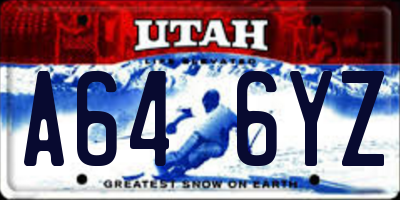 UT license plate A646YZ