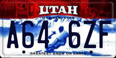 UT license plate A646ZF