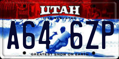 UT license plate A646ZP