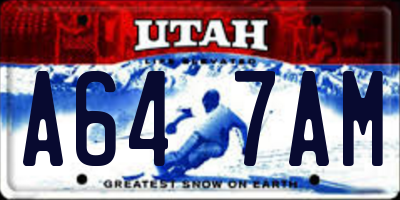 UT license plate A647AM