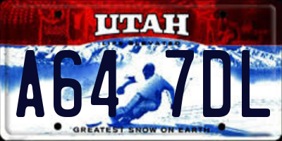 UT license plate A647DL