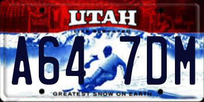 UT license plate A647DM