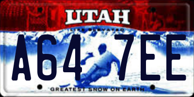 UT license plate A647EE