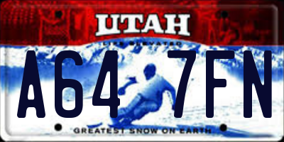 UT license plate A647FN