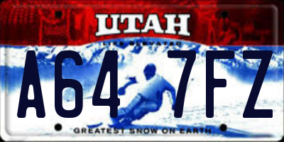 UT license plate A647FZ