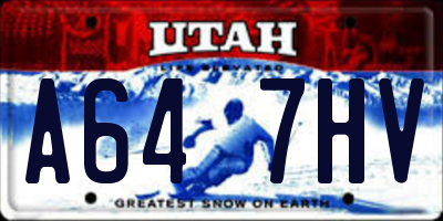 UT license plate A647HV
