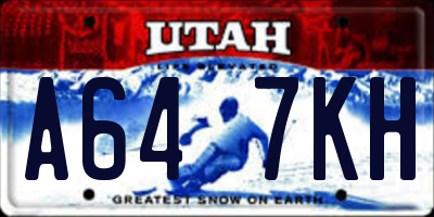 UT license plate A647KH