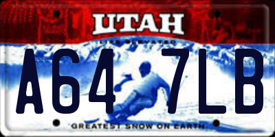 UT license plate A647LB