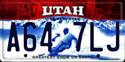 UT license plate A647LJ