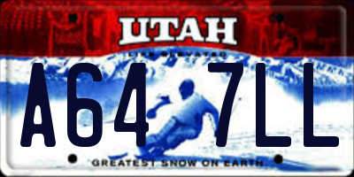 UT license plate A647LL