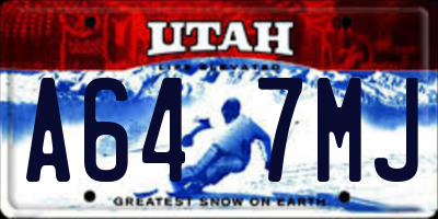 UT license plate A647MJ