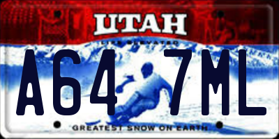 UT license plate A647ML