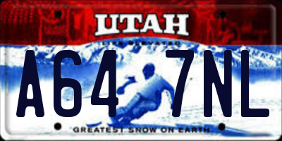 UT license plate A647NL