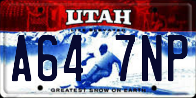 UT license plate A647NP